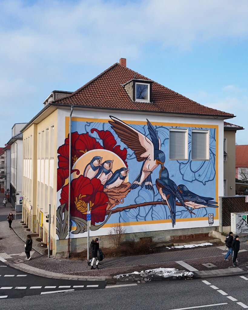 Schwalben Nest Mural bei Secret City Paderborn – Gesamtansicht