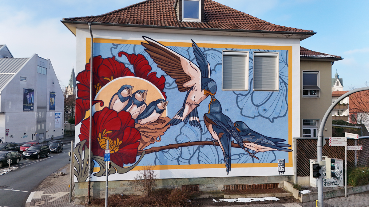 Schwalben Nest – Mural von Bjoern von Schulz in Paderborn
