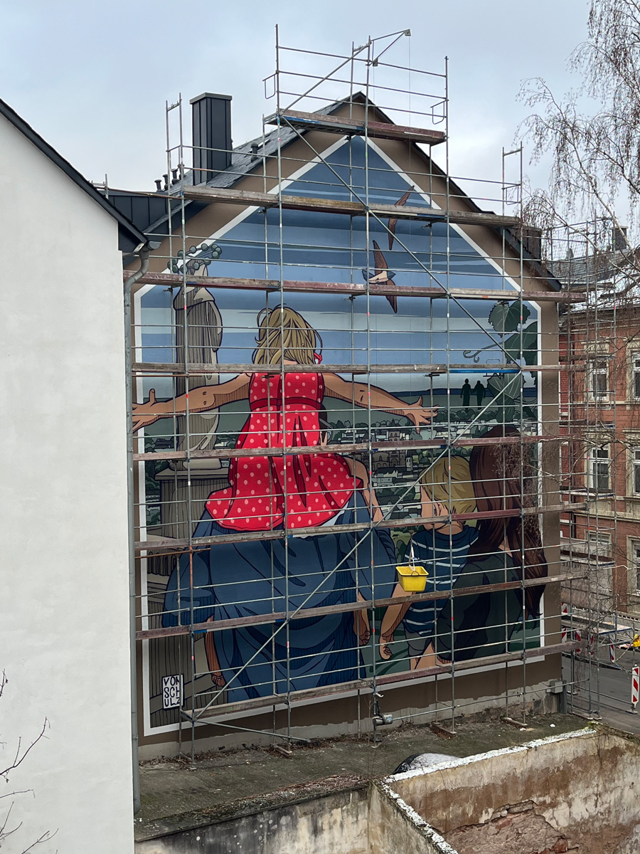 Detail des Family First Murals von Bjoern von Schulz