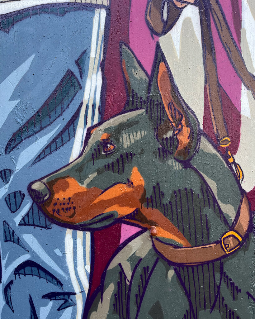 Detail des Take out the trash Murals von Bjoern von Schulz