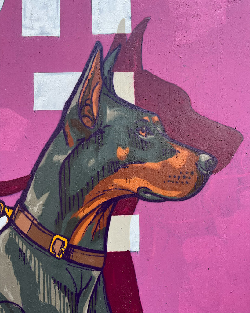 Detail des Take out the trash Murals von Bjoern von Schulz